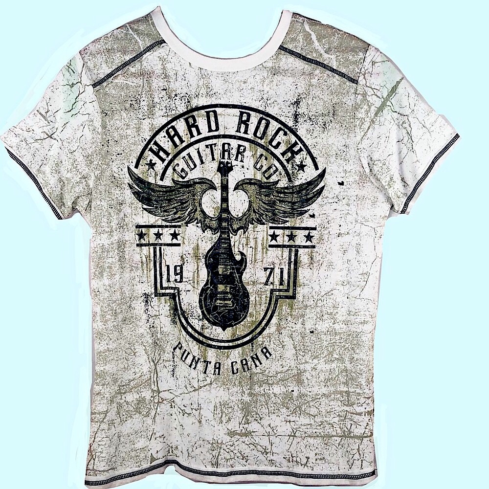 Hard Rock Vintage Tee Guitar Co.Punta Cana 1971 Sz Lg